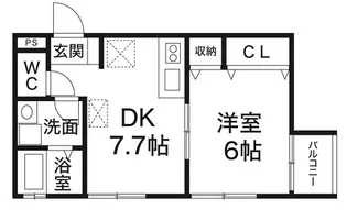 トラスティ本町【1階】の間取り