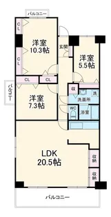 千里中央パークヒルズ【9階】の間取り