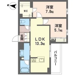 ルトリコ浦和II【2階】の間取り