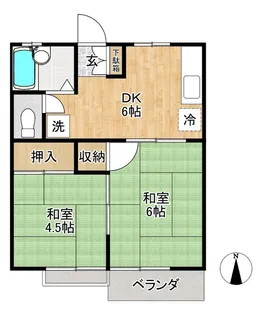 スカイハイツ座間【1階】の間取り