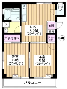 清甲ハイツ【2階】の間取り