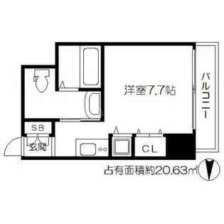 コーラルポワント難波WEST【6階】の間取り