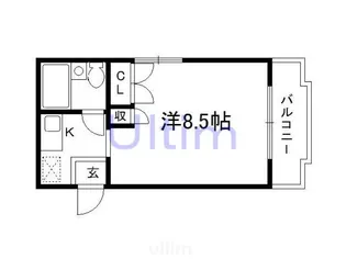 サンハイツ小栗栖1【1階】の間取り