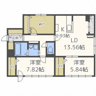 HGS山鼻II【4階】の間取り