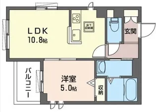 クラルス仲宿【1階】の間取り