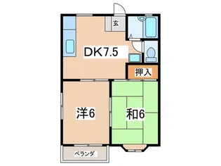 サニ-ハイツひがしB【2階】の間取り