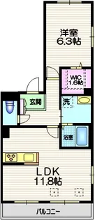 シャルム祐天寺【2階】の間取り