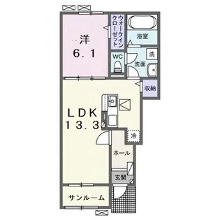 小張プレイスI【1階】の間取り