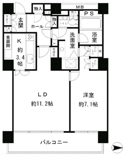 リバーポイントタワー【21階】の間取り