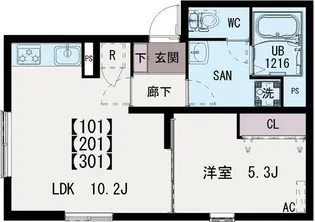 清水II【3階】の間取り