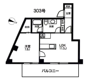 エスプリコート弦巻【3階】の間取り