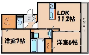 プリメーラ城ケ丘上I【2階】の間取り
