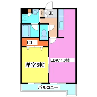 アシェレル【1階】の間取り
