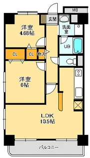 タウゼン・プラッツ長町【4階】の間取り