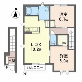 ジョイカーム E【2階】の間取り