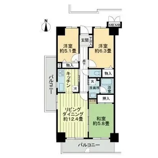 サーパス木太公園【9階】の間取り