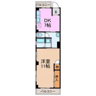 コーポ岡部緑ヶ丘【2階】の間取り