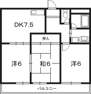 フィールドリバーマンション【3階】の間取り