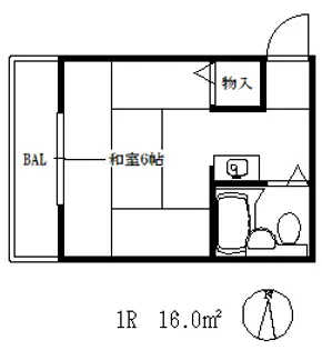 ニューヤングハイツ 北館【3階】の間取り