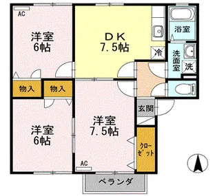 プリエール宮前 B棟【2階】の間取り