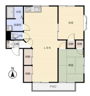 岡山県岡山市北区田中【アパート】の間取り