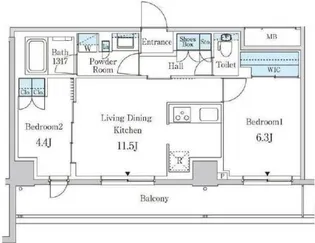 パークアクシス下北沢【6階】の間取り