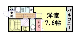 ルクレ阿波座レジデンス【2階】の間取り