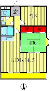 2LDKの間取り画像
