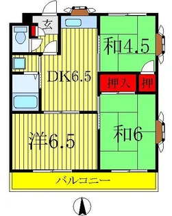 スカイプラザ北松戸【3階】の間取り