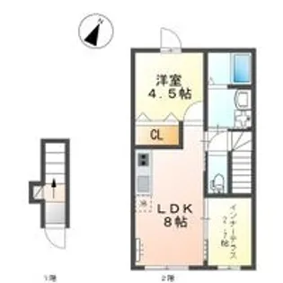 パレス北野【1階】の間取り