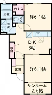 イースト 折尾瀬【1階】の間取り