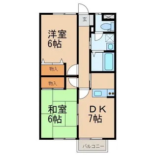 天神パレス A【2階】の間取り