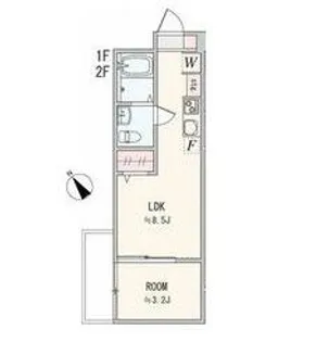 アザーレ・ディオン六会日大前【1階】の間取り