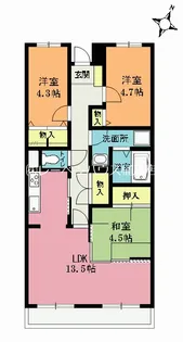 オーチャードヴィレッヂ【5階】の間取り