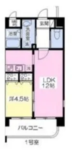 熊本県熊本市北区弓削6【マンション】の間取り