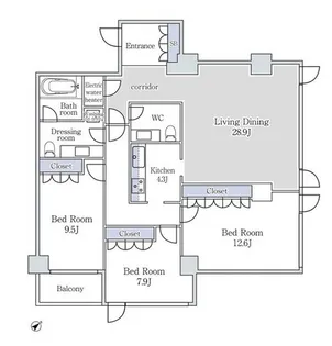 クエストコート原宿【3階】の間取り
