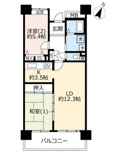 URビューコート小港【5階】の間取り