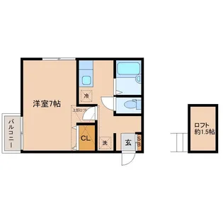 リリーアパート【1階】の間取り