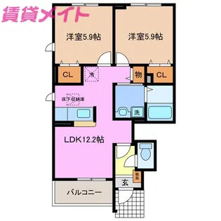 スリーピースB【1階】の間取り