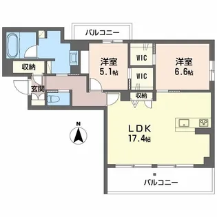 Terrace米ケ袋(テラス)【3階】の間取り