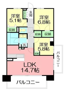 神奈川県藤沢市辻堂神台2【マンション】の間取り