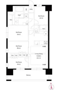 プレシス八王子レグリオ【9階】の間取り