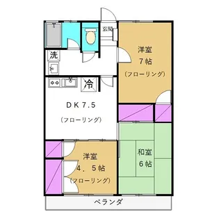 埼玉県所沢市中富南3【アパート】の間取り