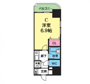 YKハイツ西明石【9階】の間取り