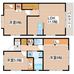 メゾネット中島丁の間取り