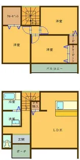 宮城県仙台市若林区沖野6【一戸建】の間取り