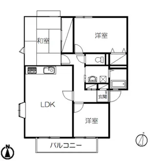 サンビレッジ南富ケ丘【2階】の間取り