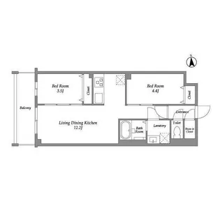 ザ・グラヴィティ新宿【4階】の間取り