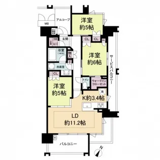 ブランシエラ広島【13階】の間取り