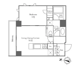 東京都渋谷区恵比寿南1【マンション】の間取り